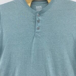 Mossimo Supply Co. Henley T-Shirt Athletic Fit Short Sleeve‎ XXL Teal Blue